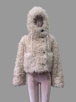 Nerazzurri Winter Short Oversized Thick Warm Shaggy Fuzzy Faux Mongolian Fur Coat Women Luxury Clothes 2026 Fluffy Hooded Jacket