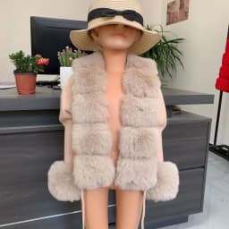 2025 New Children's Fur Cardigan Girls Autumn/Winter Fashion Faux Fur Knitted Cardigan Hot Selling Faux Fox Fur Cardigan Girls