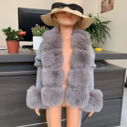 2025 New Children's Fur Cardigan Girls Autumn/Winter Fashion Faux Fur Knitted Cardigan Hot Selling Faux Fox Fur Cardigan Girls