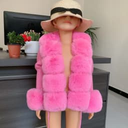 2025 New Children's Fur Cardigan Girls Autumn/Winter Fashion Faux Fur Knitted Cardigan Hot Selling Faux Fox Fur Cardigan Girls