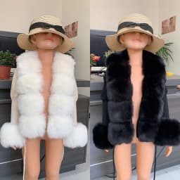 2025 New Children's Fur Cardigan Girls Autumn/Winter Fashion Faux Fur Knitted Cardigan Hot Selling Faux Fox Fur Cardigan Girls