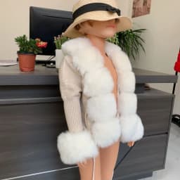 2025 New Children's Fur Cardigan Girls Autumn/Winter Fashion Faux Fur Knitted Cardigan Hot Selling Faux Fox Fur Cardigan Girls