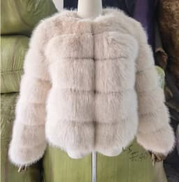 Fashion Short Faux Fox Fur Jacket for Women Winter Multi Color Thick Warm Long Sleeve Outerwear Woman Elegant Cozy Plush Jacket