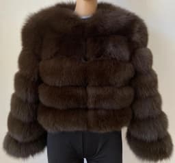 Fashion Short Faux Fox Fur Jacket for Women Winter Multi Color Thick Warm Long Sleeve Outerwear Woman Elegant Cozy Plush Jacket