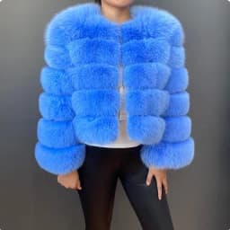 Fashion Short Faux Fox Fur Jacket for Women Winter Multi Color Thick Warm Long Sleeve Outerwear Woman Elegant Cozy Plush Jacket
