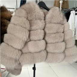 Fashion Short Faux Fox Fur Jacket for Women Winter Multi Color Thick Warm Long Sleeve Outerwear Woman Elegant Cozy Plush Jacket
