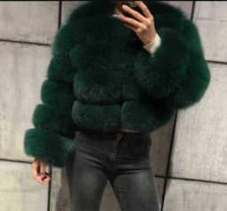 Fashion Short Faux Fox Fur Jacket for Women Winter Multi Color Thick Warm Long Sleeve Outerwear Woman Elegant Cozy Plush Jacket