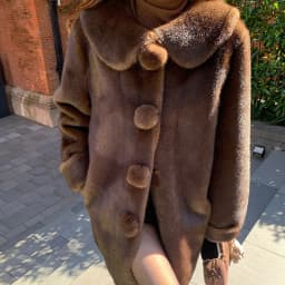 Sweet Doll Collar Faux Mink Coat for Women Winter Loose Thick Pom Pom Button Outerwear Female Warmth Mid Length Plush Jacket