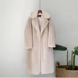 2026 New Women Winter Warm Faux Fur Coat Thick Women Long Coat Turn Down Collar Women Warm Coat With Belt Casaco Feminino