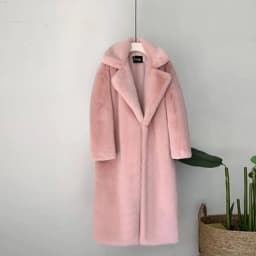 2026 New Women Winter Warm Faux Fur Coat Thick Women Long Coat Turn Down Collar Women Warm Coat With Belt Casaco Feminino