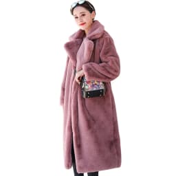 2026 New Women Winter Warm Faux Fur Coat Thick Women Long Coat Turn Down Collar Women Warm Coat With Belt Casaco Feminino