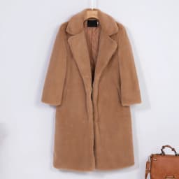 2026 New Women Winter Warm Faux Fur Coat Thick Women Long Coat Turn Down Collar Women Warm Coat With Belt Casaco Feminino