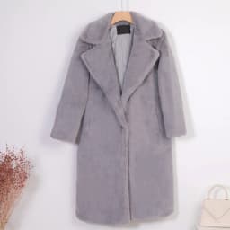 2026 New Women Winter Warm Faux Fur Coat Thick Women Long Coat Turn Down Collar Women Warm Coat With Belt Casaco Feminino