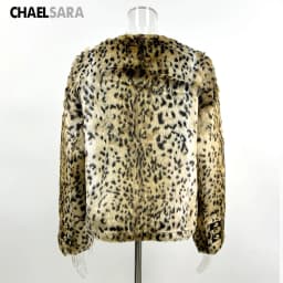 2026 Autumn Winter New High Quality Women Fashion Leopard Faux Fur Coat Casual Button Long Sleeves Warm Jacket Outwear Female