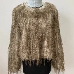 2023 New Springtime Fur Coat Women High Quality Fashion Faux Fur Coat Artificial Raccoon Braid Short Jacket
