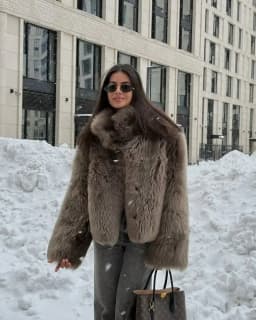 Women's Faux Fur Short Jacket Elegant Fashion Stand Collar Single Breasted Loose Coats 2025 Lady New Daily High Street Jackets