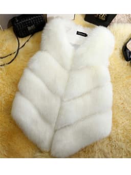 ZADORIN New Luxury Faux Fox Fur Vest Women Furry Short Faux Fur Vests Fur Gilet Fourrure Autumn Winter Faux Fur Coats Overcoat