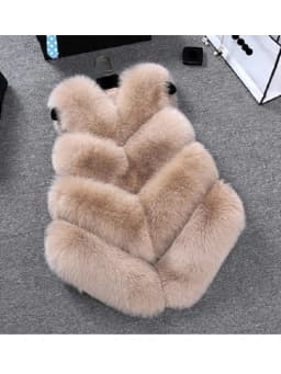 ZADORIN New Luxury Faux Fox Fur Vest Women Furry Short Faux Fur Vests Fur Gilet Fourrure Autumn Winter Faux Fur Coats Overcoat