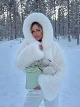 ZADORIN High Quality Faux Fur Coats Hooded Cropped White Black Faux Fur Coat Woman Clothing Fluffy Fur Jacket Winter Outerwears