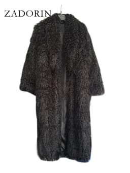 ZADORIN Fashion Super Long Faux Sheep Fur Coat Woman Solid Lapel Thick Fluffy Faux Fur Jackets Woman Winter Clothes Outerwears