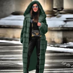 TPJB Casual Faux Fur Coat Women Hoodies Furry Thick Warm Long Faux Rabbit Fur Jacket Slim Winter Coat Women Casaco Feminino 5XL