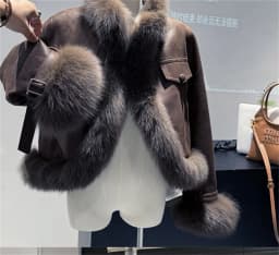Melad Composite Fur Coat for Women, Autumn/Winter 2025 New Collection, Suede Short, Environmentally Friendly Fox Fur Grass Top