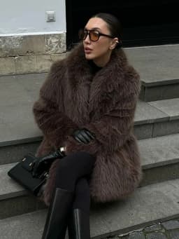 New Thickened Autumn Winter Fox Fur Coat With Large Lapel Long Street style Faux Fur Overcoat Soft Furry Luxe Femme Fur Jacket