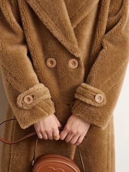 Amii Fur Coat 2026 Winter New Warm Office Lady Turn-Down Collar Full Wool Outerwears Straight Double-breasted Coat 12554013