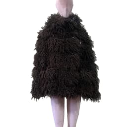 Nerazzurri Winter Short Oversized Warm Shaggy Fuzzy Striped Faux Mongolian Fur Coat Women High Quality Fluffy Hooded Jacket 2026