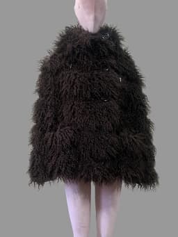 Nerazzurri Winter Short Oversized Warm Shaggy Fuzzy Striped Faux Mongolian Fur Coat Women High Quality Fluffy Hooded Jacket 2026