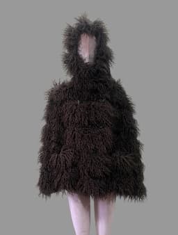Nerazzurri Winter Short Oversized Warm Shaggy Fuzzy Striped Faux Mongolian Fur Coat Women High Quality Fluffy Hooded Jacket 2026