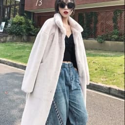 Long Faux Fur Coat Women Fashion Solid Color Artificial Mink Fur Jacket Winter Thick Warm Velvet Plush Overcoat Female Clothing