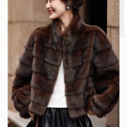 2026 Women Oversized Faux Mink Coat Stand Collar Snap Button Loose Fluffy Long Sleeve Warm Jacket Autumn Winter