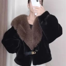 Korean Female Fashion Long Sleeves Fur Jacket Autumn Women High End Leopard Print Mink Faux Fur Coat Winter Ladies Plush Outwear