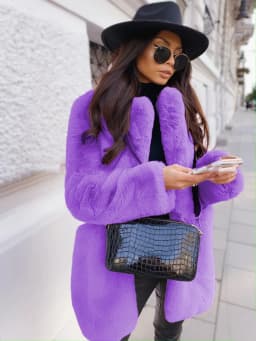 Luxury Autumn Winter Lapel Fur Coat Women Warm Thick Faux Fur Jacket Design Office Lady Outerwear Solid Long Sleeve Fur Cardigan
