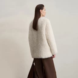 AMII Fur Coat Woman 2026 Winter New Round Neck Loose Long Sleeves Ladies Clothing Leather Button Warm Women's Fur Coat 12524008