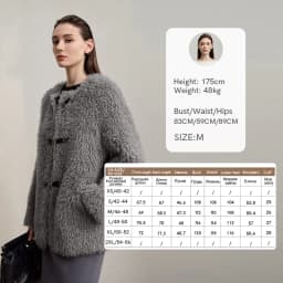 AMII Fur Coat Woman 2026 Winter New Round Neck Loose Long Sleeves Ladies Clothing Leather Button Warm Women's Fur Coat 12524008
