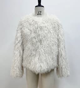 DEAT Fashion Brown Faux Fur Coat Women's Round Neck Loose Long Sleeves Thick Plush Short Jacket Winter New 7A1041