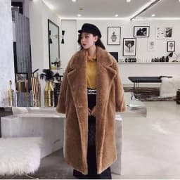 Faux Fur Coats Women Lamb Wool Long Coat Thick Warm Elegant Maxi Turn Down Collar Spring Outerwear Autumn Winter Jackets