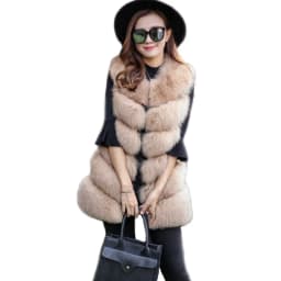 HJQJLJLS 2022 Winter Women Long Faux Fur Vest Gilet Female Sleeveless Fluffy Faux Fur Coat Jacket Fuzzy Coat Elegant Outerwear