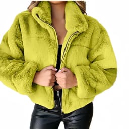 New Faux Rabbit Fur Coat for Women,Zipper Jacket,Turn-down Collar Outwear,Thick,Autumn and Winter,2026