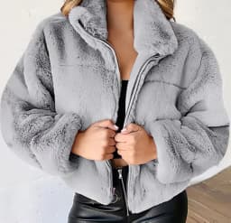 New Faux Rabbit Fur Coat for Women,Zipper Jacket,Turn-down Collar Outwear,Thick,Autumn and Winter,2026