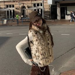 Chic Leopard Women Faux Fur Vest Stand Collar Fleece Jacket Sleeveless Winter Warm Plush Streetwear Retro Outerwear Top
