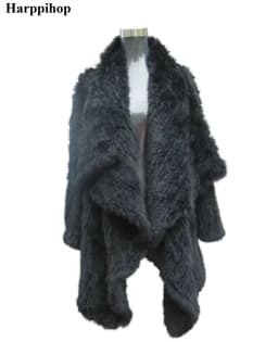 Women Fur Coats Colorful Real Rabbit Fur Coat Female Luxury Natural Knitted Rabbit Fur Winter Jacket 2019 New Fur Overcoat