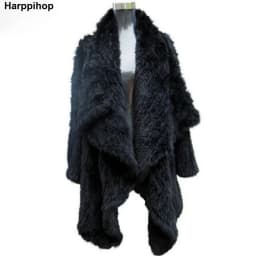 Women Fur Coats Colorful Real Rabbit Fur Coat Female Luxury Natural Knitted Rabbit Fur Winter Jacket 2019 New Fur Overcoat