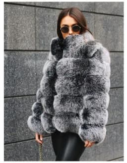 Women Faux Fur Fox Coats Short Coat Jackets Elegant Autumn Winter Jacket Furry Outerwear Elegant Splice Thick Warm Coffe Coats