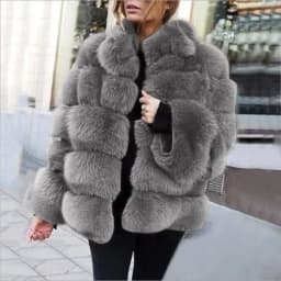 Women Faux Fur Fox Coats Short Coat Jackets Elegant Autumn Winter Jacket Furry Outerwear Elegant Splice Thick Warm Coffe Coats