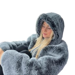 Women Faux Fur Hooded Coats Y2k Jacket Short Overcoats Long Sleeves Zippper Thick Loose Fit Officelady Casual 2025 Autumn Winter