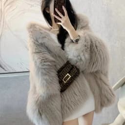 DEAT Fashion Malachite Green Faux Fur Coat Women's Hooded Loose Long Sleeves Plush Thick Jacket Winter New 7A1851
