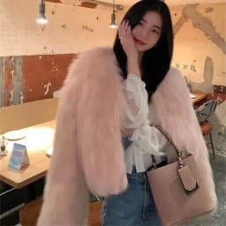 Autumn Winter Ladies High-end Short Faux Fur Coat Korean Female Fashion Casual Plush Jacket 2025 Women Long Sleeves Fur Outwear